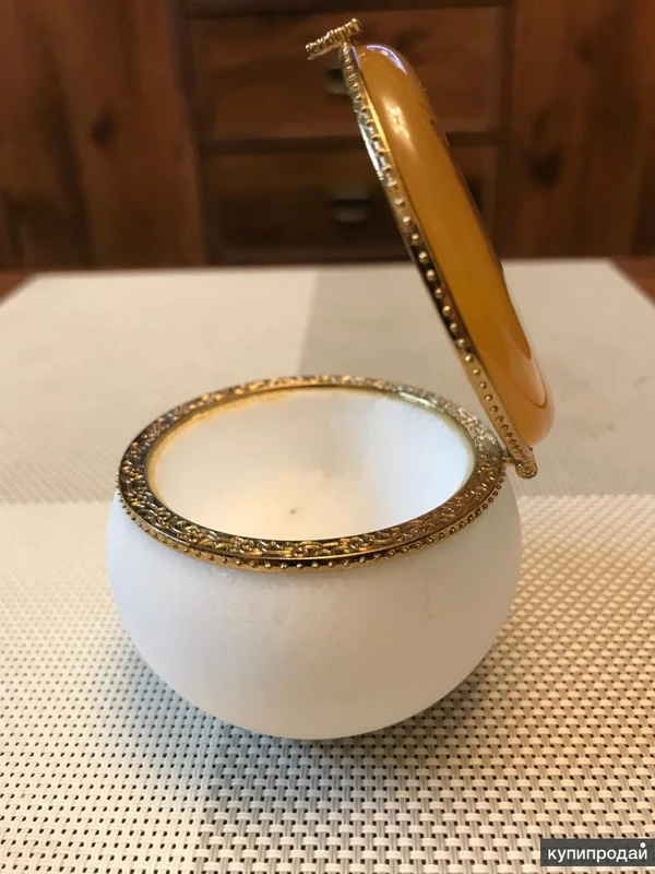 Фото Шкатулка "Бабочка" из натурального камня Селенит