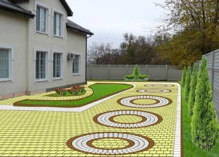 Фото Укладка тротуарной плитки Дикоративных камней