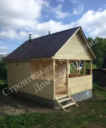 Фото Баня по каркасной технологии 3x4 м с верандой