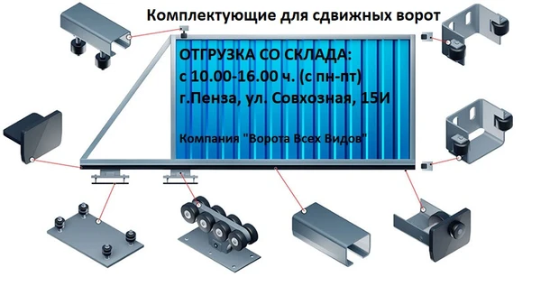 Фото Компания Ворота Всех  - Фурнитура для откатных ворот (готовые комплекты 7500 руб.). В НАЛИЧИИ! КОЛ-ВО НЕ ОГРАНИЧЕНО!