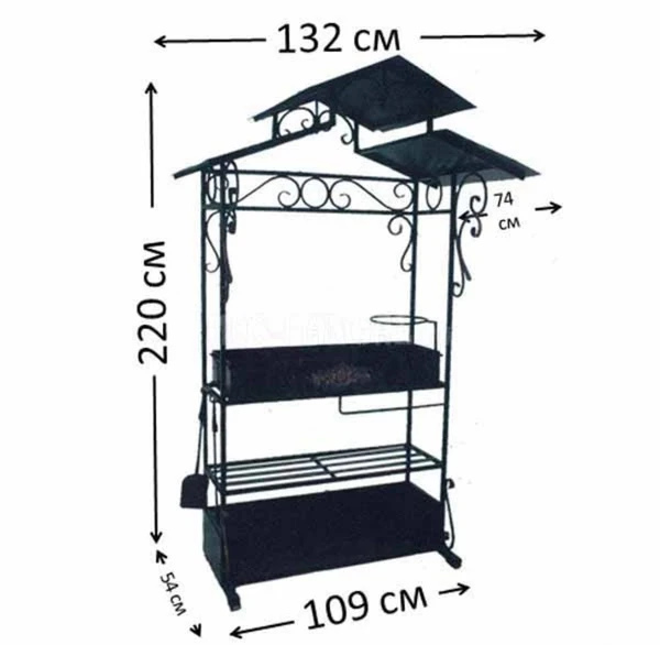 Фото Мангал с крышей с ковкой