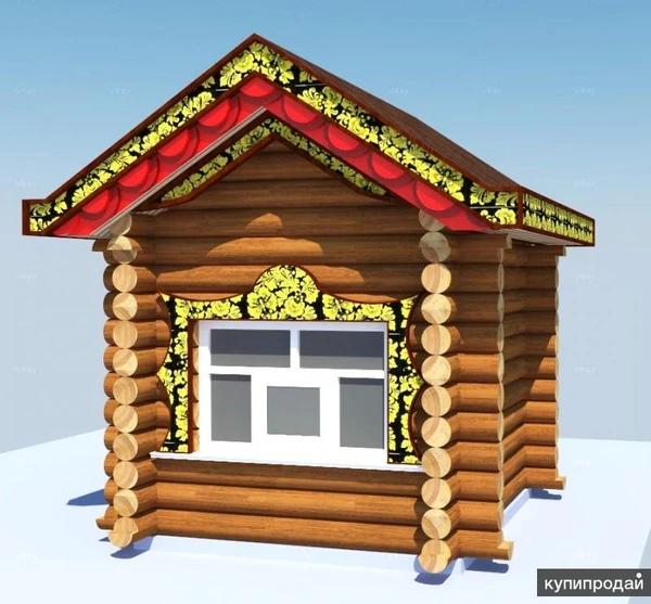 Фото Строительство киоска из бруса.