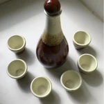 Фото №2 Набор винтажный: штоф со стопками (керамика)