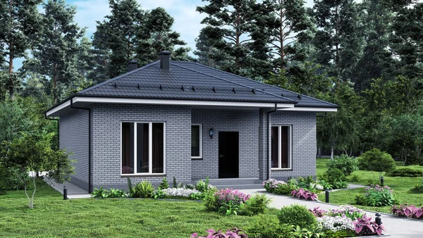 Фото Строительство одноэтажного коттеджа 100 м² в Орле – уютный загородный дом