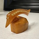 Фото №7 Винтажная статуэтка "осетр" янтарь 80-е