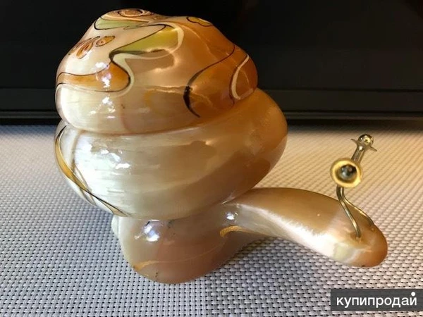 Фото Шкатулка "Улитка" из натурального камня Селенит