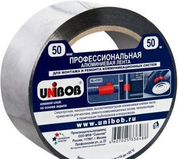 Фото Алюминиевая клейкая лента Unibob 50мм Х 50м