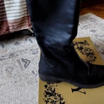 Фото №3 Женские кожаные сапоги демисезон