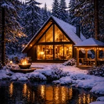 фото A-Frame 38м.— современный дом с панорамой