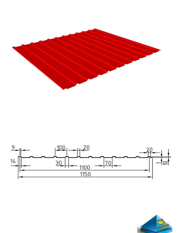 Фото Профнастил С10 1100/1150 оцинкованный, окрашенный