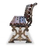 Фото №2 Скамейка чугунная «АМПИР» без подлокотников (2,0 м (две опоры))