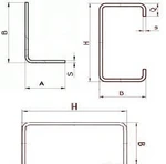 фото Гнутый швеллер, уголок, С-образный, оцинкованный.