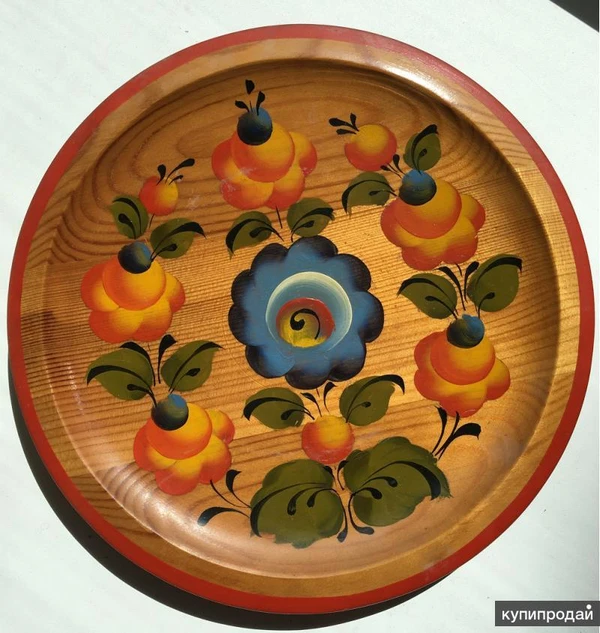 Фото Советский винтаж: тарелка деревянная декоративная