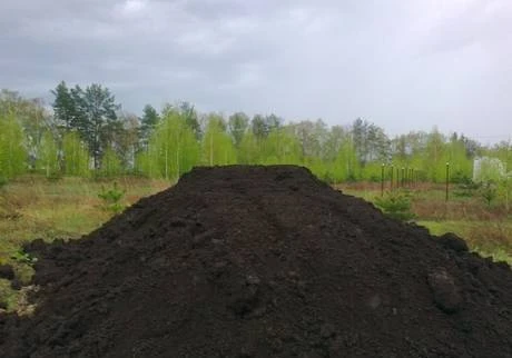 Фото Чернозём тёмноокрашенный тип почвы, богатый гумусом.