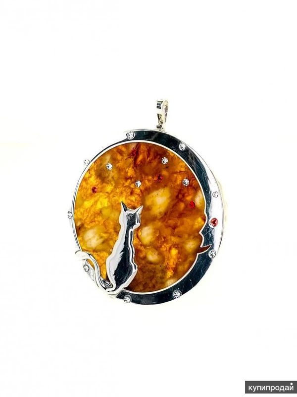 Фото Елочное украшение "Кот на луне"