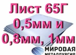 фото Лист сталь 65Г толщина 0,5мм 0,8мм 1,0мм , полоса ст.65Г то