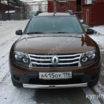 фото Renault Duster 2012- Защита передняя (ОВАЛ) D 75х42