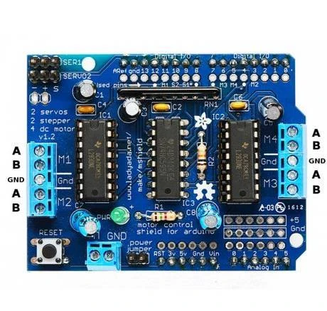 Фото Модуль управления двигателями L293D (motor control shield)