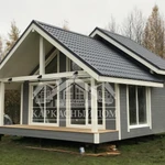 Фото №2 строительство дома под ключ с панорамным остеклением 