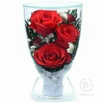 Живые цветы в вакууме в стекле «Изобилие роз»