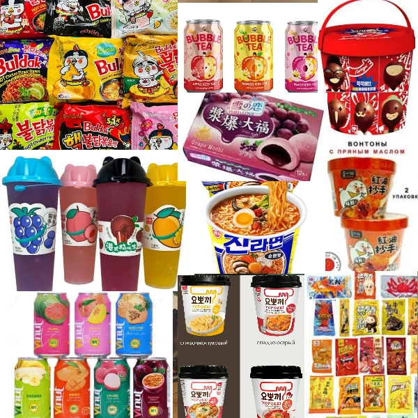 Фото оптовые поставки снеков, лапши, риса, сладостей и напитков из Азии