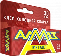 Фото Клей - холодная сварка «Алмаз» 2К металл 20 г. Код товара: 20-AZ-0131-КБ