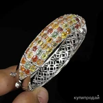 фото Браслет с натуральными цветными сапфирами