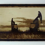 Фото №3 Картина нефтью "Нефтекачалки на закате"