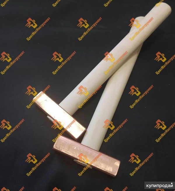 Фото Молоток медный 2,0 кг (2000гр) с деревянной ручкой