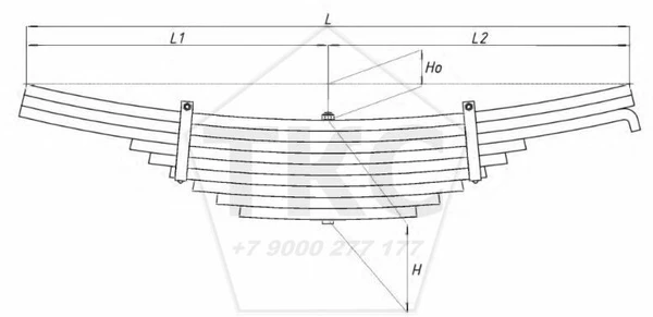 Фото Рессора задняя 9 листов аналог  BPW 0508208070 / 05.082.08.07.0