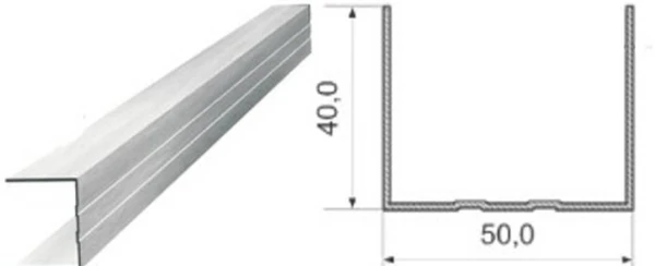 Фото Профиль стеновой направляющий ПН 50х40