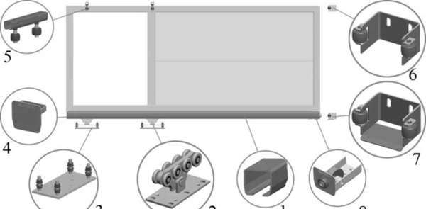 Фото Комплектующие для откатных ворот