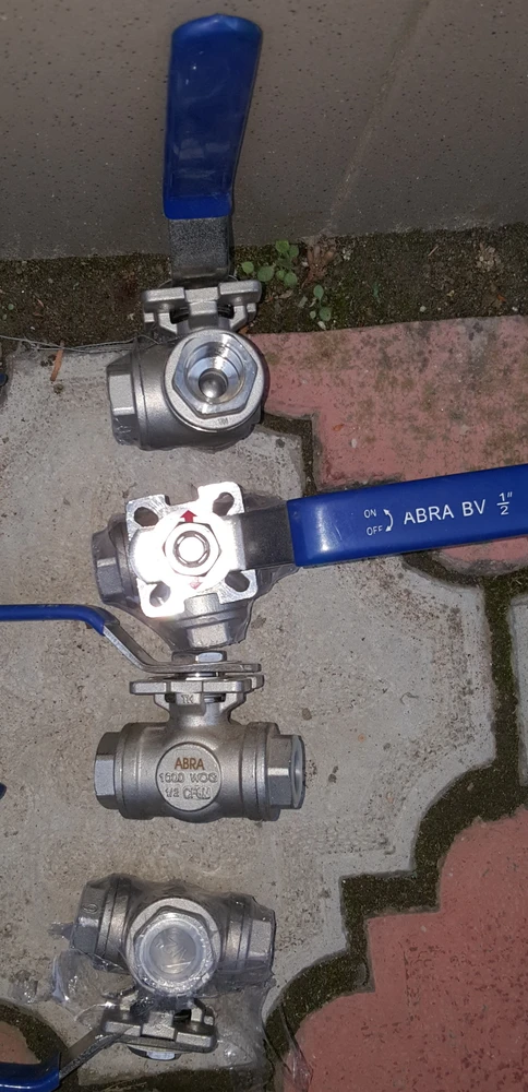 Фото Краны шаровые трёхходовые муфтовые нержавеющие Ду15 Ру63 AB​RA AISI316