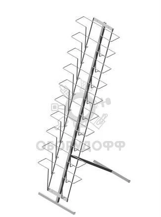 Фото Б.НП.02 Буклетница напольная с дисплеем 10 ячеек А4 горизонт