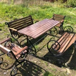 Фото №2 Комплект садовой мебели «УЗОРНЫЙ» (скамейки, стол, кресло)  (2 м)