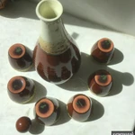 Фото №6 Набор винтажный: штоф со стопками (керамика)