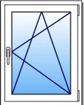 фото Одностворчатое окно с поворотно-откидной функцией