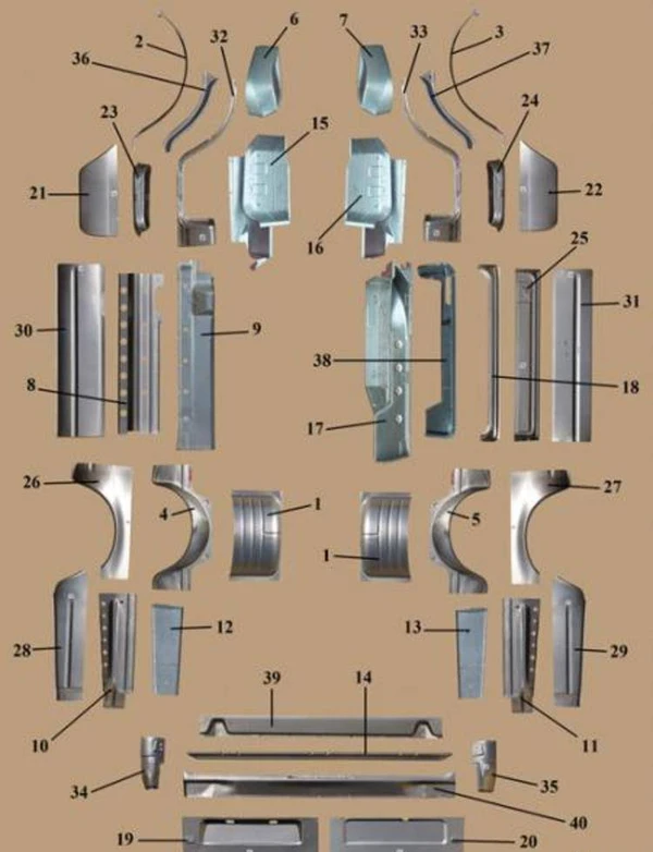 Фото Ремонтный комплект (кузовные детали) для Газель