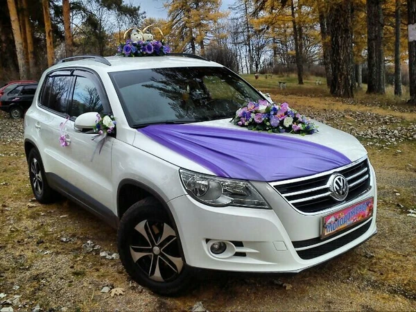 Фото Украшения на свадебное авто.