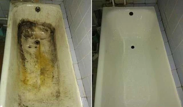 Фото Реставрация чугунных ванн жидким акрилом
