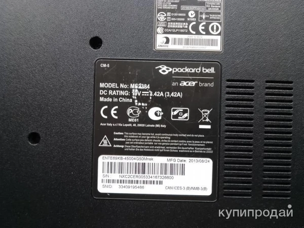 Фото PACKARD BELL MS2384