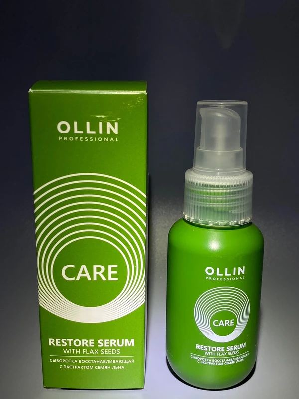 Фото Ollin care сыворотка восстанавливающая с экстрактом семян льна, 50 мл