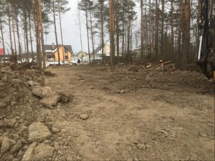 Фото Очистка дорог от снега Экскаватор погрузчик с корчевателем