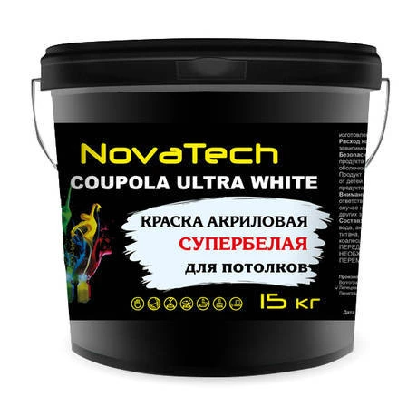 Фото Краска NovaTech для потолков супербелая