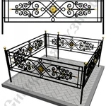 Оградка металлическая на кладбище №7 на заказ
