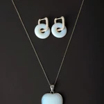 Фото №3 Комплект с лунным камнем и серебряной цепочкой