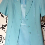 Фото №3 костюм офисный голубой размер 42: платье и кардиган