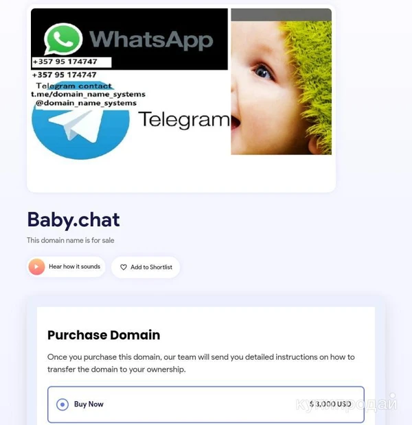 Фото Доменное имя baby.chat