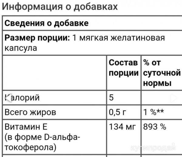 Фото Витамин Е, натуральный, 134мг/200ME, Solgar, 100 капсул
