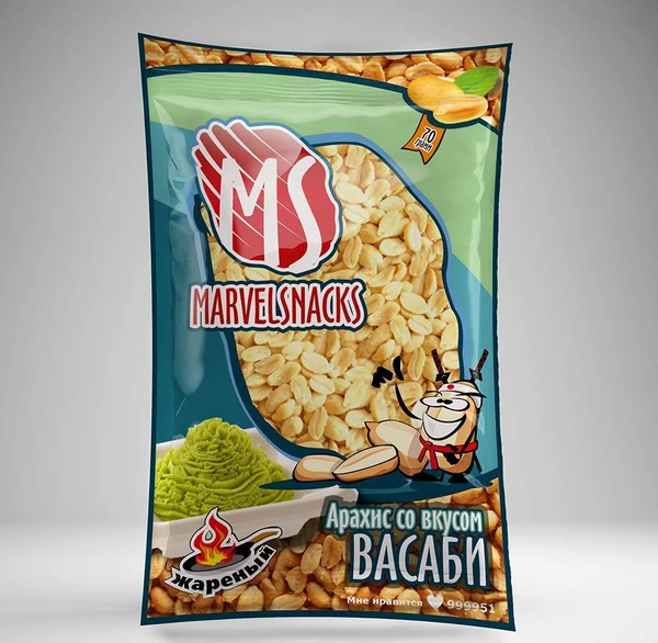 Фото Арахис со вкусом васаби "Marvelsnacks"70гр-35шт